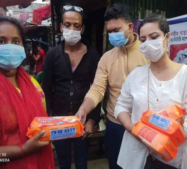 Distribution of sanitary napkins